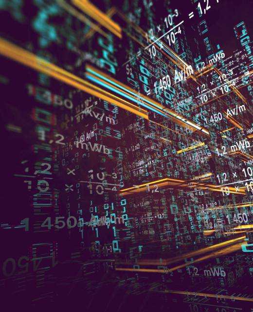 Wallpaper of binary code concept pattern and big data structure.Net and source code.